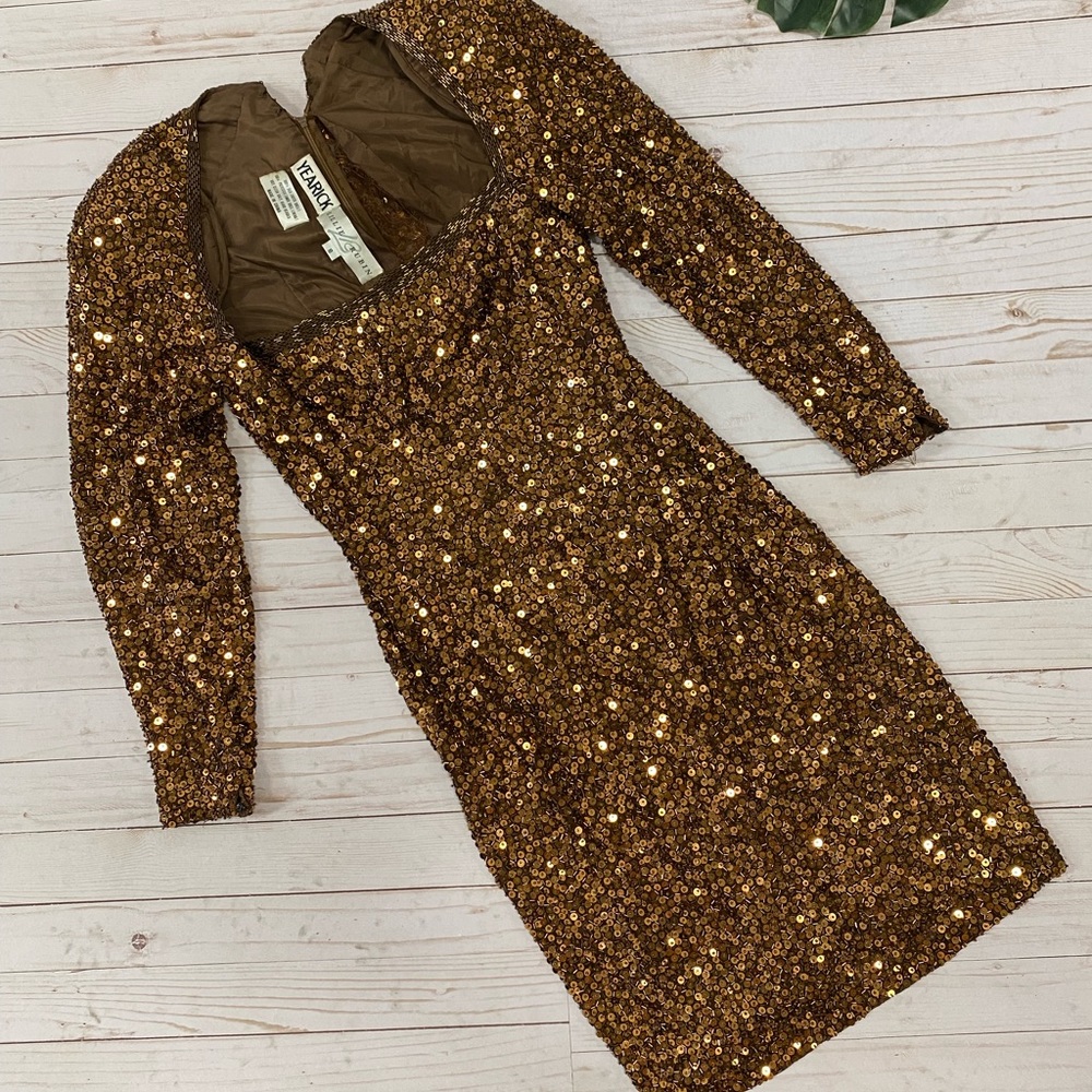 Vintage Lillie Rubin sequin Hollywood glam dress